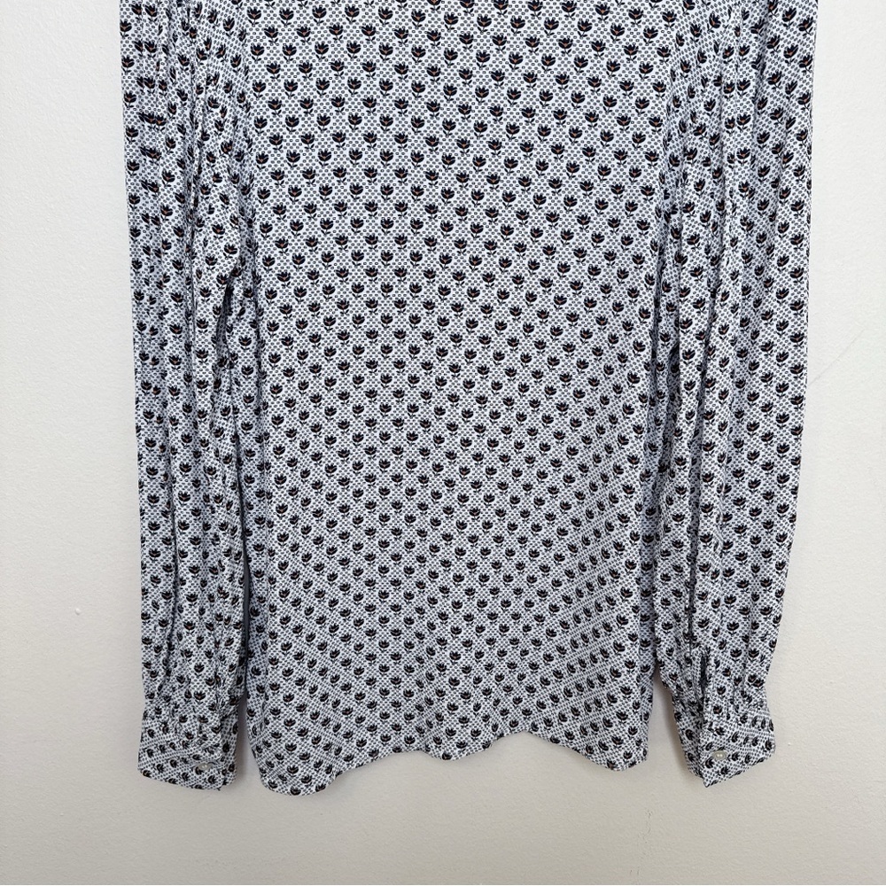 Loft Womens Small Rayon Long Sleeve Printed Blouse - Picture 14 of 15